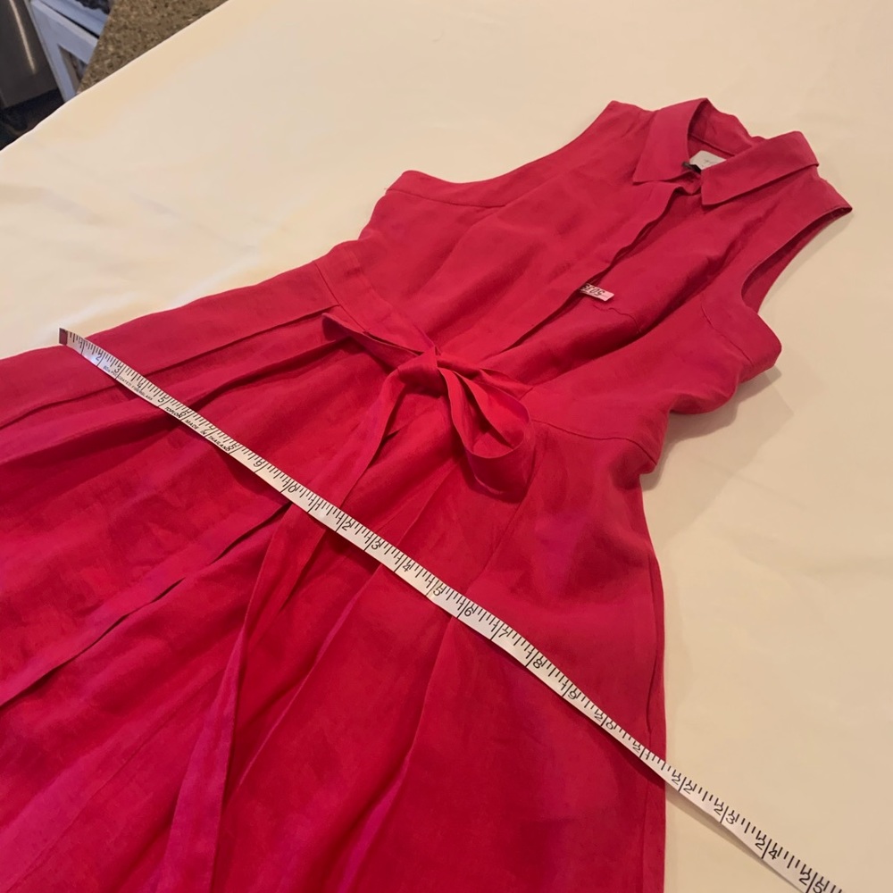 HD in Paris Anthropologie Printemps Linen Shirtdress Size 2 Raspberry color - Picture 12 of 16